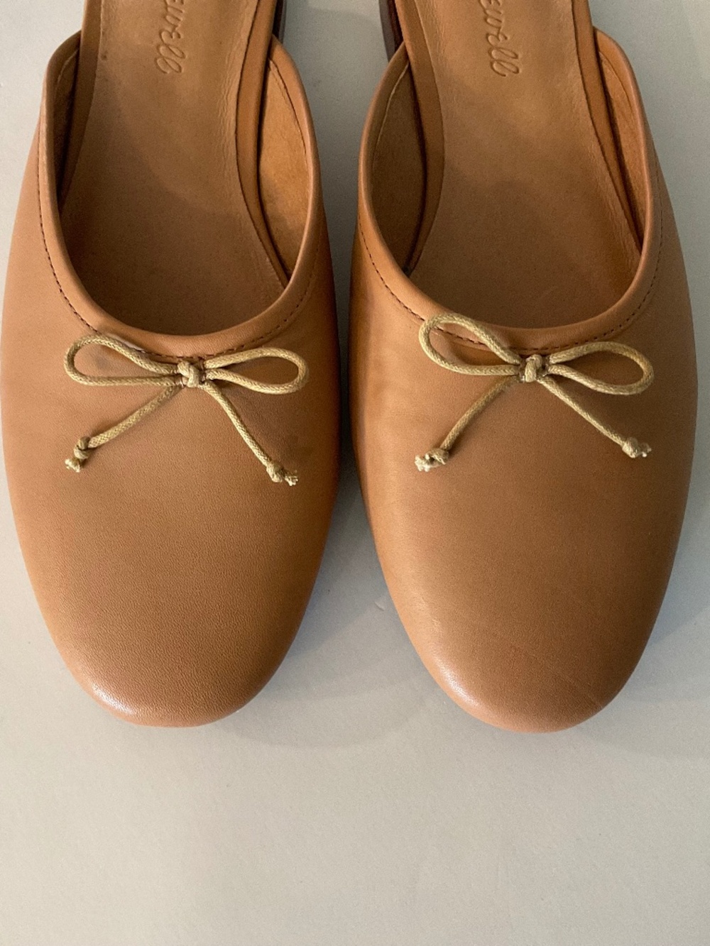 MADEWELL The Adelle Ballet Mule in Amber Brown Leather Size 8 LIKE NEW - Picture 2 of 8